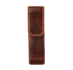 Etui stylos Maverick The Original pour 2 stylos cuir marron