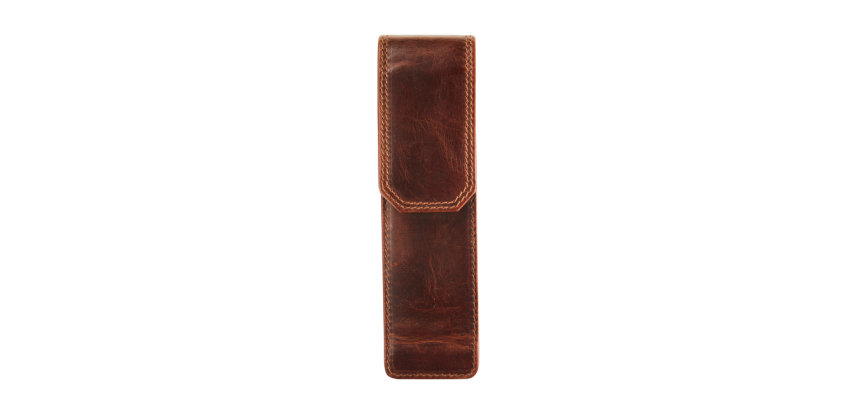 Etui stylos Maverick The Original pour 2 stylos cuir marron