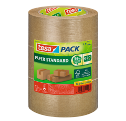 Ruban d'emballage tesapack® Paper ecoLogo 50mx50mm brun lot 3 rouleaux