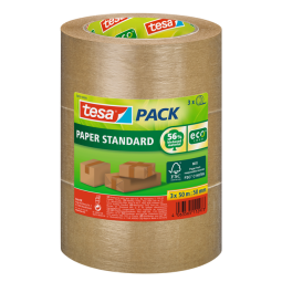 Ruban d'emballage tesapack® Paper ecoLogo 50mx50mm brun lot