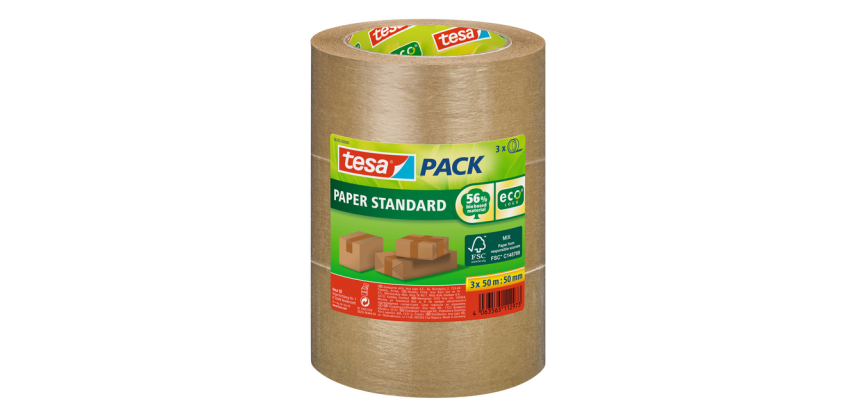 Ruban d'emballage tesapack® Paper ecoLogo 50mx50mm brun lot 3 rouleaux