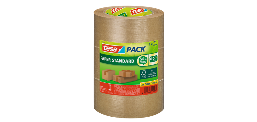 Verpakkingstape tesapack® Papier Standard ecoLogo 50mx50mm bruin bundel 3 rollen