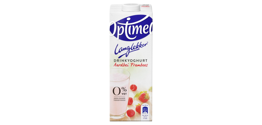 Yaourt à boire Optimel LekkerLang fraise framboise 1 litre