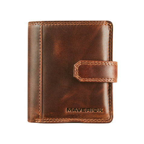 Porte-cartes Maverick The Original Compact RFID cuir marron