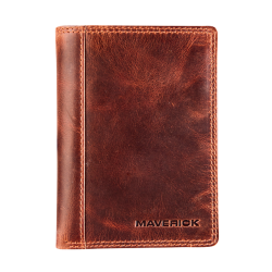 Portefeuille Maverick The original avec compartiment monnaie RFD cuir marron