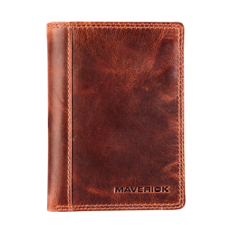 Portefeuille Maverick The original avec compartiment monnaie RFD cuir marron