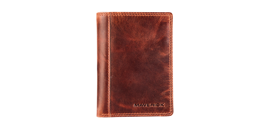 Portefeuille Maverick The original avec compartiment monnaie RFD cuir marron