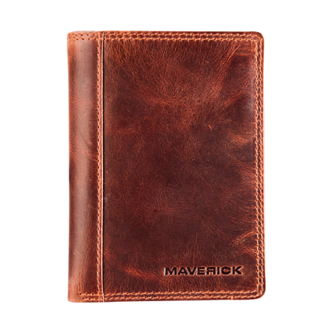 Portefeuille Maverick The original avec compartiment monnaie RFD cuir marron