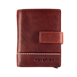 Porte-cartes Maverick Rough Gear compact RFID cuir marron