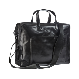 Businesstas Maverick All Black met laptopvak 15,6" leer zwart