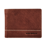 Porte-monnaie Maverick Rough Gear compact avec compartiment monnaie RFID cuir marron