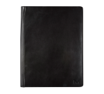 Conférencier Maverick All Black A4 zippé avec bloc-notes cuir noir