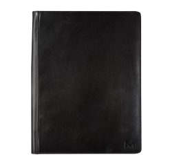 Conférencier Maverick All Black A4 zippé avec bloc-notes cuir noir