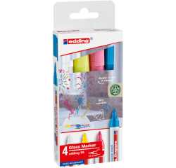 Marqueur edding 95 verre ogive 1,5-3mm assorti inclus blanc assorti 4 pièces