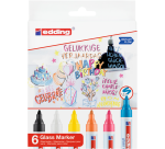 Viltstift edding 95 glasbord rond 1.5-3mm incl wt en zw assorti 6st