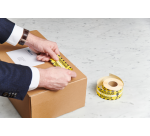 Waarschuwingsetiket Rillprint fragile 46x125mm geel 250 stuks