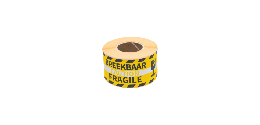 Etiquette d'avertissement Rillprint Fragile 46x125mm jaune 250 pièces