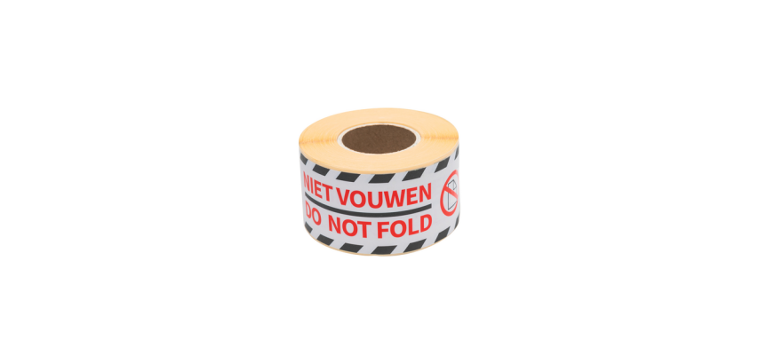 Waarschuwingsetiket Rillprint 46x125mm do not fold wit 250 stuks