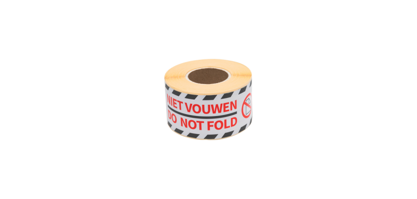 Warning label Rillprint Do not fold 46x125mm white 250 pieces