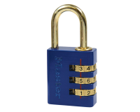 Zahlenschloss aus Messing von Master Lock - Breite 30 mm.