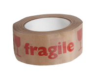 Waarschuwingstape IEZZY 50mmx50m 80% gerecycled papier bruin rood