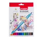 Fineliner / feutre pinceau Bruynzeel Expression set 12 couleurs