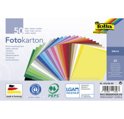 Fotokarton Folia A5 pak met 50 vel, geassorteerd
