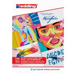 Olie- en Acrylblok edding 30010 A3 10 vel 300 gram wit