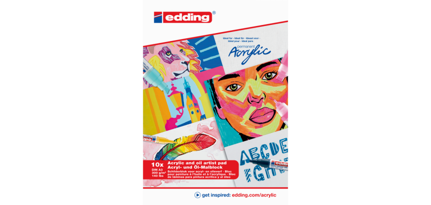 Bloc pour peinture à l'huile et acrylique 30010 A3 10 feuilles blanc