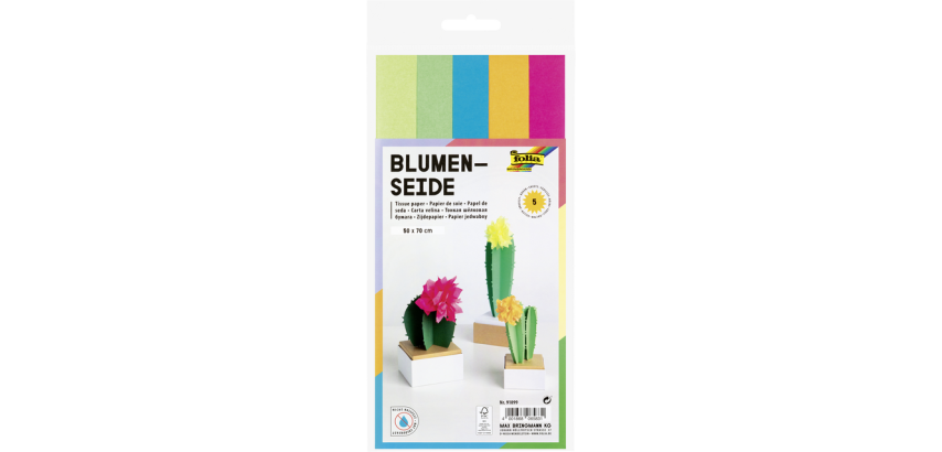 Seidenpapier Folia 50x70cm 20g Neon sortiert 5 Blätter