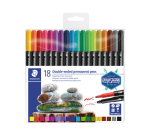 Feutre Staedtler Design journey permanent double pointe 18 couleurs