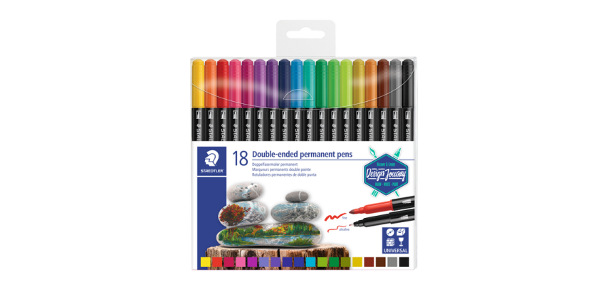Staedtler Design Journey Permanent Double-Tip Felt Pen 18 Colors