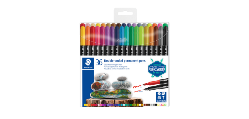 Feutre Staedtler Design Journey permanent double pointe assorti 36 couleurs