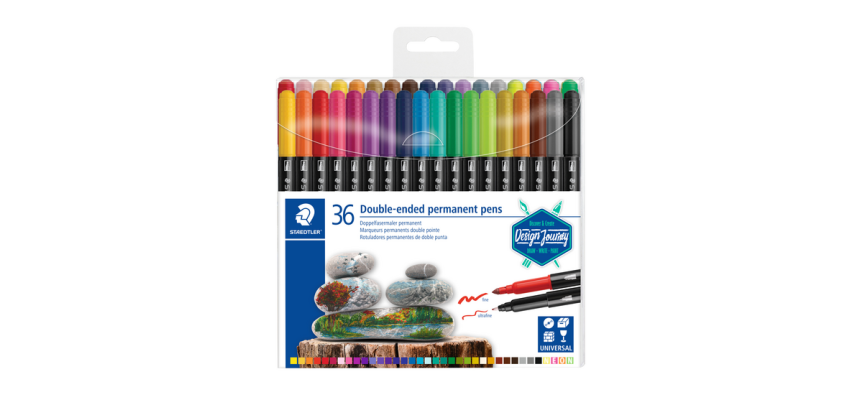 Feutre Staedtler Design Journey permanent double pointe assorti 36 couleurs