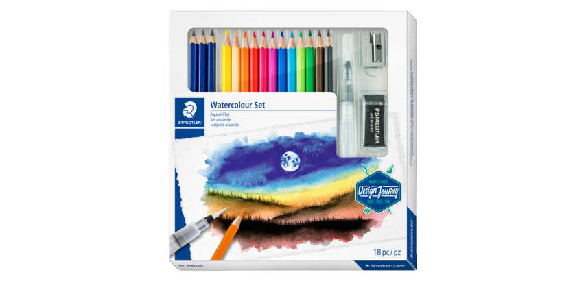 Crayon de couleur Staedtler Design Journey aquarelle 18 pièces