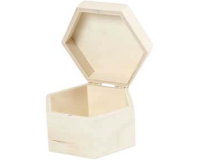 Boîte hexagonale Creotime 12x7cm bois