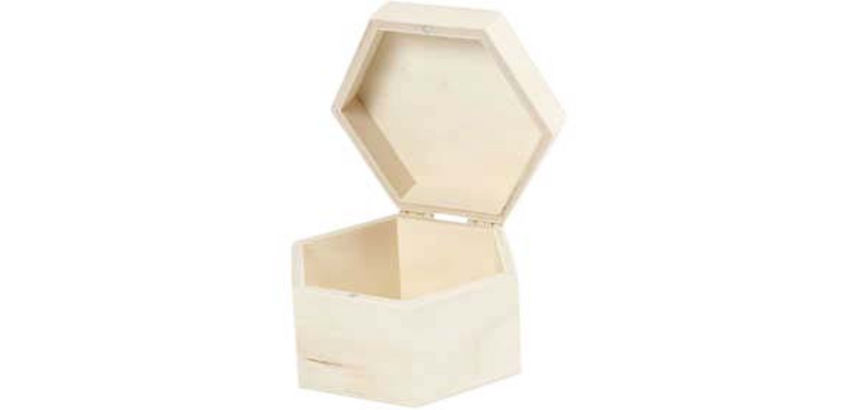 Creativ Company hexagonal box 12x7cm wood