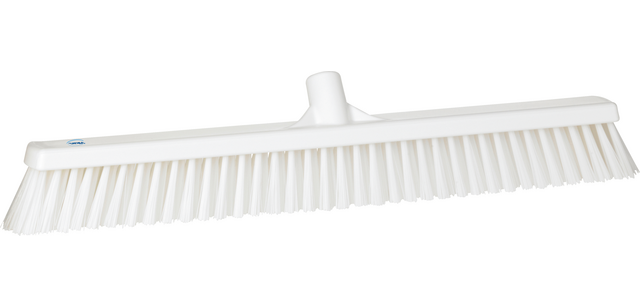 Vikan broom with soft and hard fibers, 610mm, white