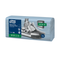 Reinigingsdoek Tork W4 Premium Heavy-Duty gevouwen 1-laags 4x105 vel blauw 530279