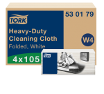 Chiffon de nettoyage Tork Premium Heavy-Duty W4 530179 plié 1 épaisseur 4x 105fls blanc