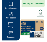 Chiffon de nettoyage Tork Premium Heavy-Duty W4 530179 plié 1 épaisseur 4x 105fls blanc