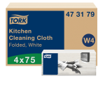 Reinigingsdoek Tork W4 Premium gevouwen 1-laags 4x75 vel wit 473179
