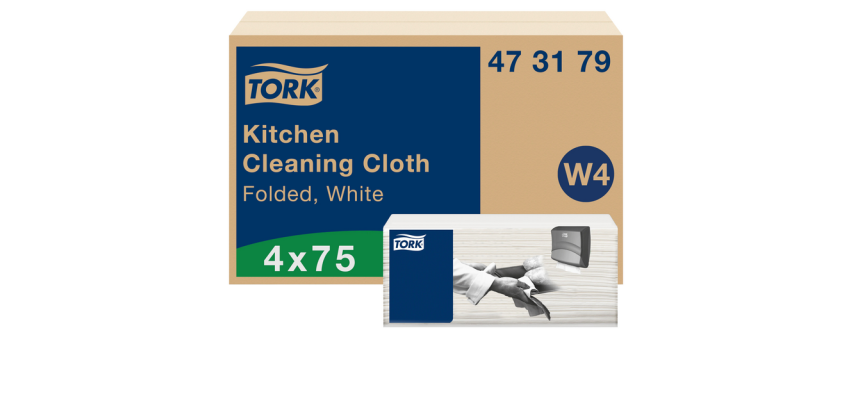 Reinigingsdoek Tork W4 Premium gevouwen 1-laags 4x75 vel wit 473179