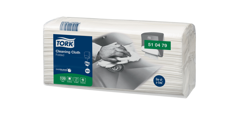 Tork Premium W4 510479 cleaning cloth folded 1-ply 4x 120 sheets white
