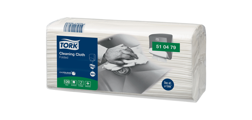 Chiffon de nettoyage Tork Premium W4 510479 plié 1 épaisseur 4x 120 feuilles blanc