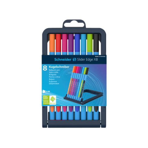 Balpen Schneider Slider Edge extra breed assorti etui à 8 stuks