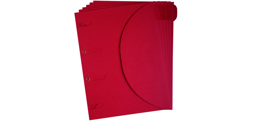 Chemise perforée Smartfolder A4 rouge 6 pièces