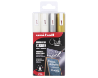 Marqueur craie Uni-ball Chalk ogive 1,8-2,5mm assorti set 4 pièces