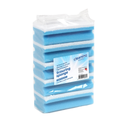 Eponge à récurer Cleaninq avec prise 140x70x42mm bleu/blanc 5 pièces