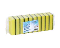 Eponge à récurer Cleaninq jaune/vert 100x70x25mm 10 pièces